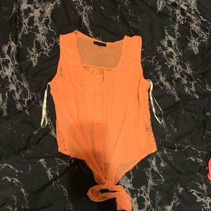 Sheer orange blouse